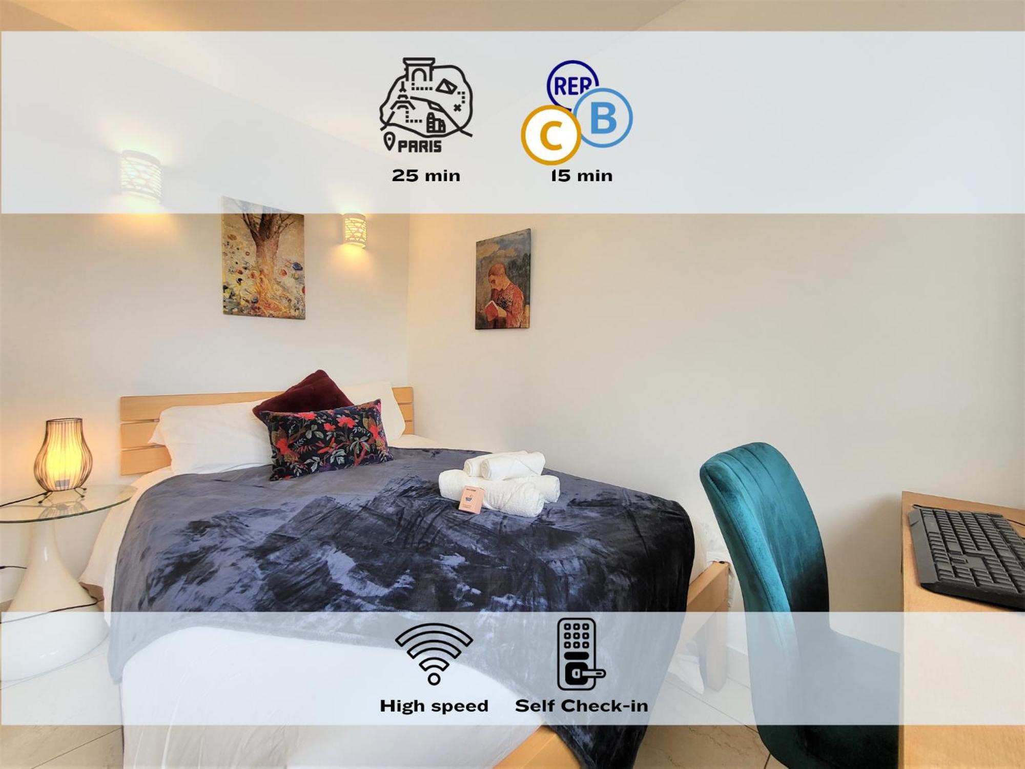 Le Prasino - Paisible Appartement Proche Rer - Bail Mobilite Massy  Ngoại thất bức ảnh
